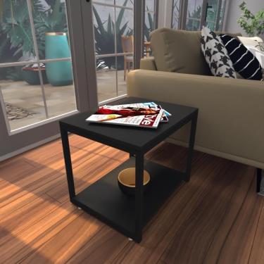Imagem de Mesa Lateral Preta Aparador De Sofa Sala Mesa Lateral Cama