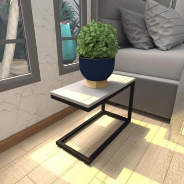 Imagem de Mesa De Cabeceira Industrial Cinza Mdf Canto Quarto Mesas De Cabeceira Mesinha Cabeçeira Cabiceira