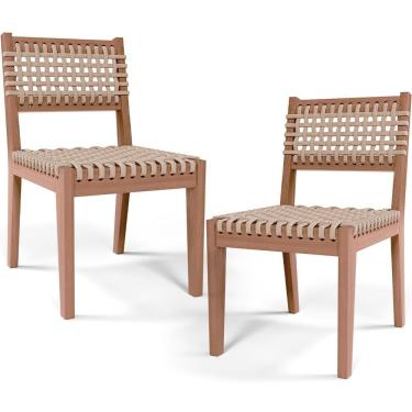 Imagem de Kit 2 Cadeira área Externa Varanda Corda Náutica Bege Giardino G01 Castanheira