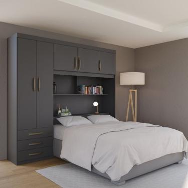 Imagem de Guarda Roupa 5 Portas 3 Gavetas 1 Baú Cancun Grafite