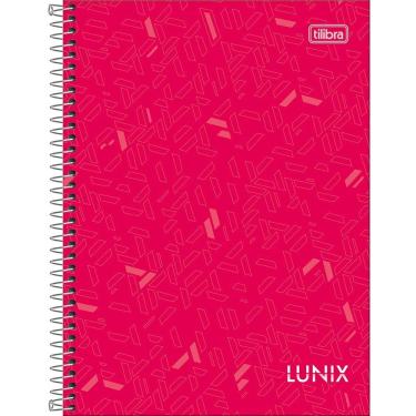 Imagem de Caderno Colegial Lunix Tilibra Capa Dura Espiral - 10 Matérias 160 Folhas Rosa Escuro