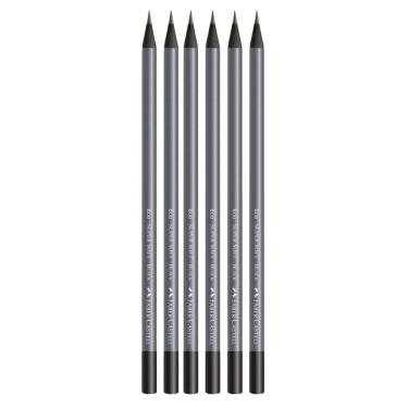 Imagem de Kit Lápis Preto Grafite Supersoft Faber Castell - Redondo C- 6 Unidades