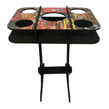 Imagem de Mesa Para Bebidas Em MDF Adesivado Ideal Para Servir Petiscos Copos E Garrafas Em Festas Churrascos E Reuniões Com Design Moderno Fácil Montagem E Ótimo Acabamento Perfeita Para Decoração E Lazer