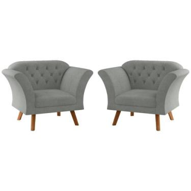 Imagem de Conjunto Poltrona Decorativa Roseira Linha Grafite - CASA H