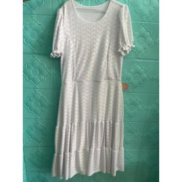 Imagem de Vestido exg cor branco tamanho plus -Tamanho XG - Q bonita