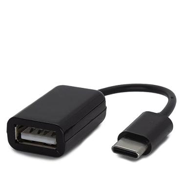 Imagem de Cabo Adaptador OTG USB para Type-C, Conecta Pen Drive ao Celular, 5,5cm, Preto, 2 Portas, Compatível com Smartphones