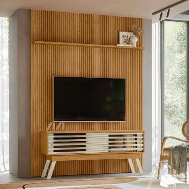 Imagem de Rack Com Painel Frizz New Premium Cumaru/Opala - Madetec Móveis