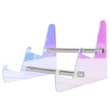 Imagem de Teclado de teclado acrílico Stand removível de teclados mecânicos de mesa para organizador rack de armazenamento para exibição de escritório elegante durável fácil de montar (2 Nível)