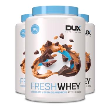 Imagem de Kit 3 Whey Protein Fresh Dux Chocolate e Pasta de Amendoim 900g