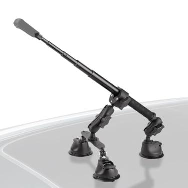 Imagem de ROINROJI Kit de montagem de sucção de carro bastão de selfie invisível compatível com Insta360 X5/X4/X3/X2/X/One RS/R e GoPro Max 92.2 cm ventosas triplas, braço de manga dupla, suporte de câmera de