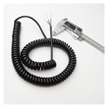 Imagem de Cabo Telescópico Da Espiral Do Fio, Estiramento 1-15 Do Cabo Da Espiral Da Mola De 3 Núcleos 22awg Extensão Telescópica Da Espiral Do Fio, 3 cores 22 AWG, Stretch 5 meter