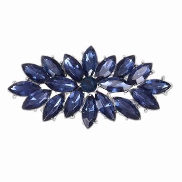 Imagem de PATIKIL Broche de strass marquesa, broches de corpete de strass broche de lapela de flor de cristal para mulheres, terno de casamento, roupas, chapéu, vestido, joias, presente, 7.3x3.5cm, Gema, Sem