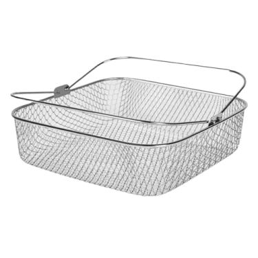 Imagem de Cesta para fritadeira de ar, bandeja de fritadeira de ar | Cesto para Airfryer em aço inoxidável com alças | Cestas quadradas para airfryer, seguras para máqu de lavar louça, legumes