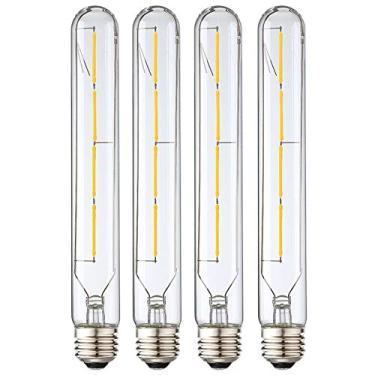 Imagem de XININSUN Lâmpada LED T10, lâmpadas LED tubulares de 8,9 polegadas de comprimento, equivalente a 40 watts, 400 lm, lâmpada LED t10 E26 4W, lâmpada de filamento de LED, lâmpadas longas reguláveis, vidro
