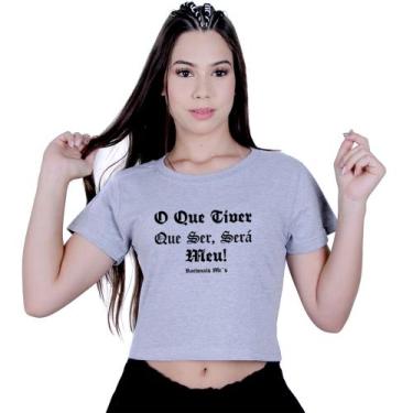 Imagem de Blusinha Cropped Algodão Será Meu Racionais Mcs - Lafre, Cinza, GG