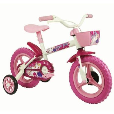 Imagem de Bicicleta Aro 12" Arco-Íris Branco/Magenta - Track & Bikes