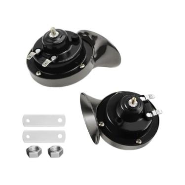 Imagem de Royal Sun 2 buzinas de trem 300DB super alto 12 V à prova d'água, buzina dupla caracol elétrico para carro, motocicleta, caminhão, bicicleta, barco, carro