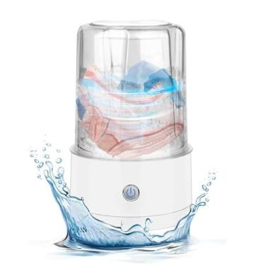 Imagem de Máquina de lavar roupa íntima, mini máquina de lavar portátil, mini máquinas de lavar atualizadas 2025, máquina de lavar sem fio recarregável, copo de roupa para sutiã, roupas íntimas, meias (branca)