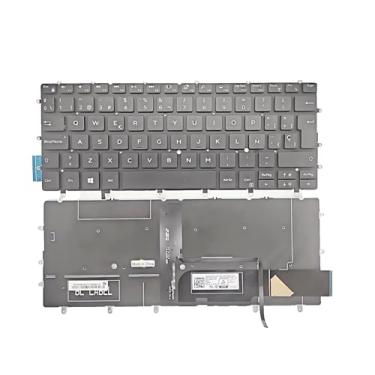 Imagem de Layout de substituição de laptop latino espanhol (teclado espanhol) para laptop Dell XPS 13 9305 9370 9380 7390 teclado com retroiluminação