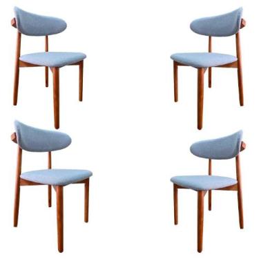 Imagem de Cadeira de Jantar Luxo Madeira Maciça Linho Grafite - Cimol