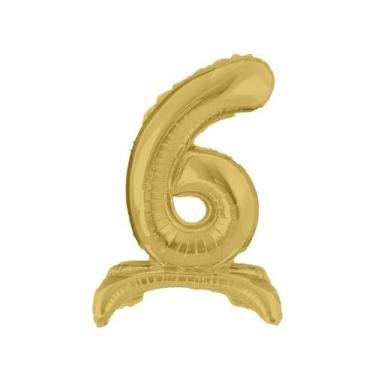 Imagem de Balão Número Gigante Dourado Com Base Para Chão 75 Cm - PartiuFesta