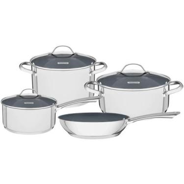 Imagem de Jogo de Panelas Tramontina Cerâmico Fundo Triplo Una 4 Pç