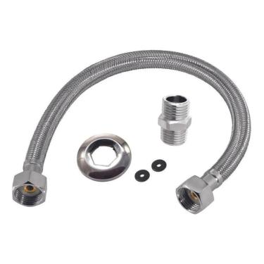 Imagem de Engate Flexivel Mangueira Trançado Aço Inox 60Cm Quente Fria