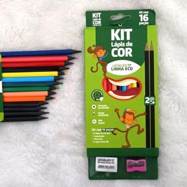 Imagem de 16 Peças Kit Lapis De Cor Leo &amp Leo Borracha e Apontador - Leo & Le