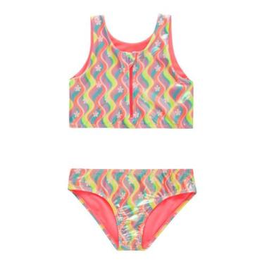 Imagem de Conjunto Biquíni Pingo de Alegria PG2 Infantil Cropped e Calcinha Prot