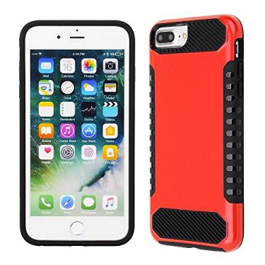 Imagem de Cube Apple iPhone 8 Plus/7 Plus/6s Plus/6 Plus, Red Cover With Black Textured TPU Skin and Side Grip