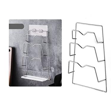 Imagem de GLOGLOW Racks para Potes para Armários, Organização de Gavetas, Suporte para Tampas de Potes, Despensa, Montado na Parede, Tampa de, Panelas, Organizador de Panelas, 3 Camadas, Multifuncional de