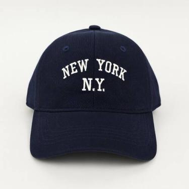 Imagem de Boné Bordado New York Vintage Streetwear Aba Curva Fechado Fitão Young