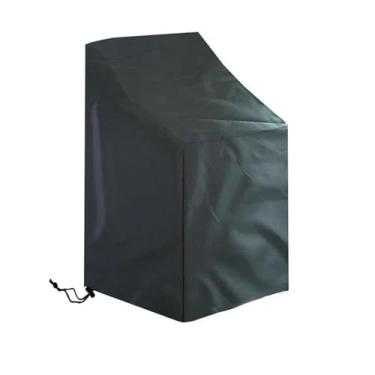 Imagem de predolo Capa para cadeira de exterior, resistente à poeira, à prova d'água, proteção para assento empilhável, móveis para, jardim, gramado, 64cmx64cmx120cm