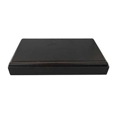 Imagem de Vaso de plantas de jardim, suporte de exibição de base de vaso de madeira, base de vaso de flores, base de pedra para tanque de peixes, raiz, retângulo, pedestal esculpido, 1,5 polegadas de altura