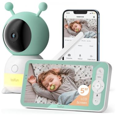 Imagem de Baba Eletrônica 2K Ultra HD com Detecção de Choro, Visão Noturna e 14 Canções de Ninar, BOIFUN, Verde