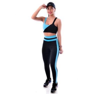 Imagem de Conjunto de calça bicolor - bkmodafitness, Azul atalaia, g