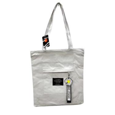 Imagem de Bolsa Sacola para Escola Linda e Delicada Grande - NoBrand, Branco