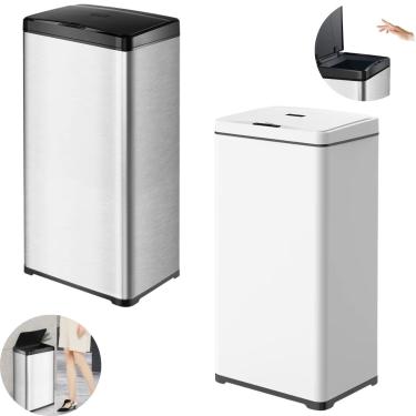 Imagem de Lixeira Automática Retangular 50L com Sensor - Prática e Moderna