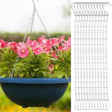 Imagem de Pacote com 12 ganchos de jardim para alimentadores de pássaros, plantadores, lanternas e decorações, corrente pendurada