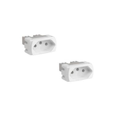 Imagem de Kit 2 Módulos Tomada 10A Branco Lunare Up Schneider