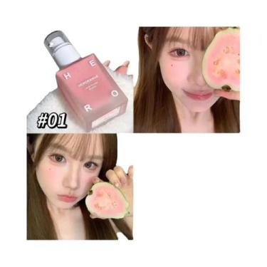 Imagem de Blush Líquido Em Pó Colorido Natural De Longa Duração HERORANGE Essênc