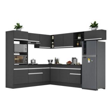 Imagem de Armário De Cozinha Completa De Canto Com Rodapé Veneza Multimóveis V20