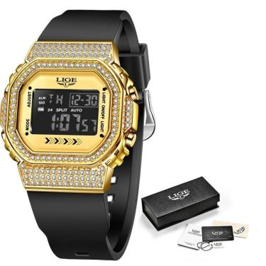 Imagem de Relógio Feminino Lige 8962 à Prova D'água Ouro