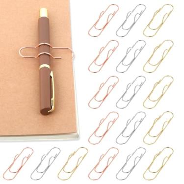 Imagem de 18 peças de clipe de caneta acessórios para agenda feliz, suportes de clipe de papel de metal, multifuncional, suporte de caneta, clipes de lápis, inserções, clipes de papel, marcadores para cadernos
