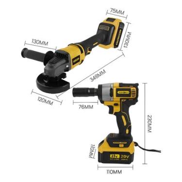 Imagem de Kit De Ferramentas Parafusadeira Esmerilhadeira 2 Bateria - Bomvink