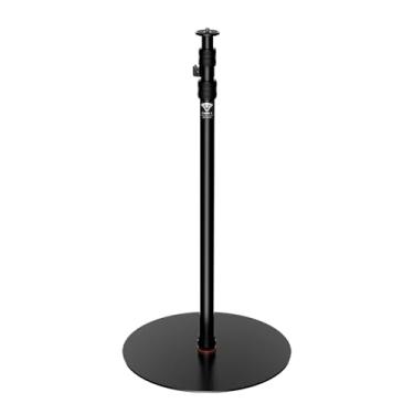 Imagem de IFOOTAGE Monopé de base redonda RB-A400, suporte de luz monopé de 201 cm, adaptador de montagem de parafuso e luz de 9,5 cm, estabilidade para luz de vídeo LED, carga útil máxima de 10 kg/10 kg