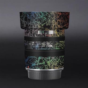Imagem de EF 28-70 3.5-4.5 II Capa de lente película antirarranhões adesivo protetor de corpo película protetora decalque para Canon EF 28-70mm F3.5-4.5 II (preto arco-íris plash)