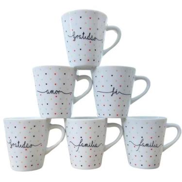 Imagem de Caneca Infantil 120ml Porcelana - Jogo com 6 Peças e Várias Estampas -