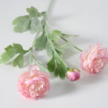 Imagem de Flores artificiais - flor de seda com hastes peônias rosa arranjos florais falsos para casa de banho escritório mesa central prateleira decoração de casamentos