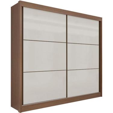 Imagem de Guarda Roupa Cancun Castanho Off White 2 Portas 6 Gavetas D?doro